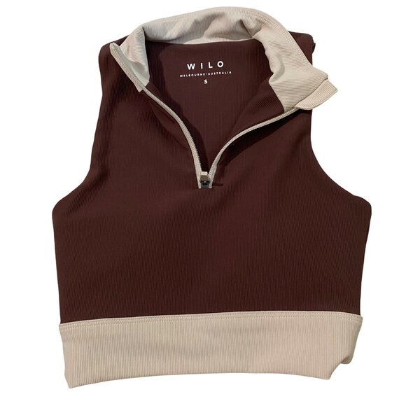 Wilo the Label Zip High Neck Bra Tank Top S Athleisure Loungewear Intimates - Picture 2 of 7